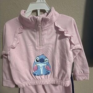 Pink Stitch Pullover with Ruffle Details